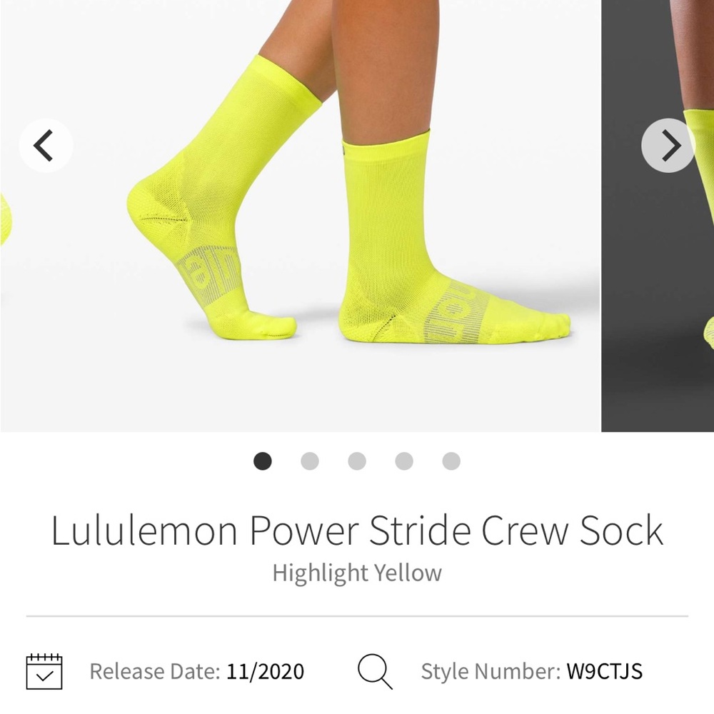 Lululemon Power Stride Crew Sock
Highlight Yellow